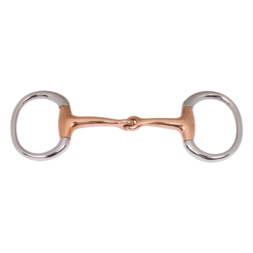 Eggbutt Snaffle Single Jointed Copper Mouth Bit With Oval Rings