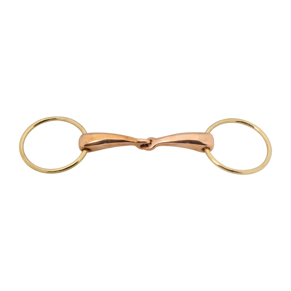 Loose Ring Snaffle Single Jointed Curved Mouth Copper Bit With SB Rings