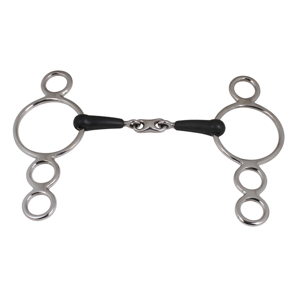 Show Jumping Double Jointed Rubber Bit With Tolt Link