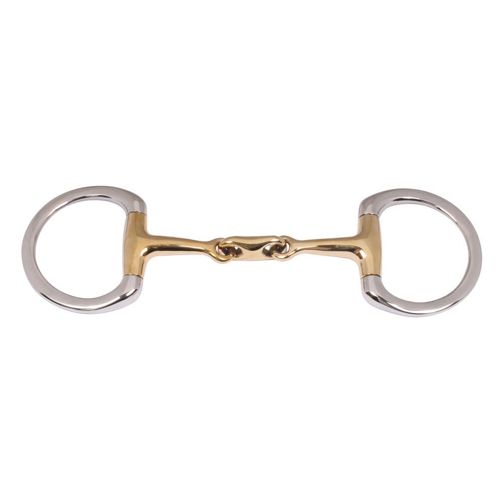 Eggbutt Snaffle Double Jointed Cuprium Bit With Tolt Link & Flat Rings