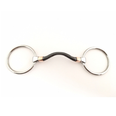 Loose Ring Cambridge Mullen Mouth Sweat Iron Round Ported Bit With Copper Rollers