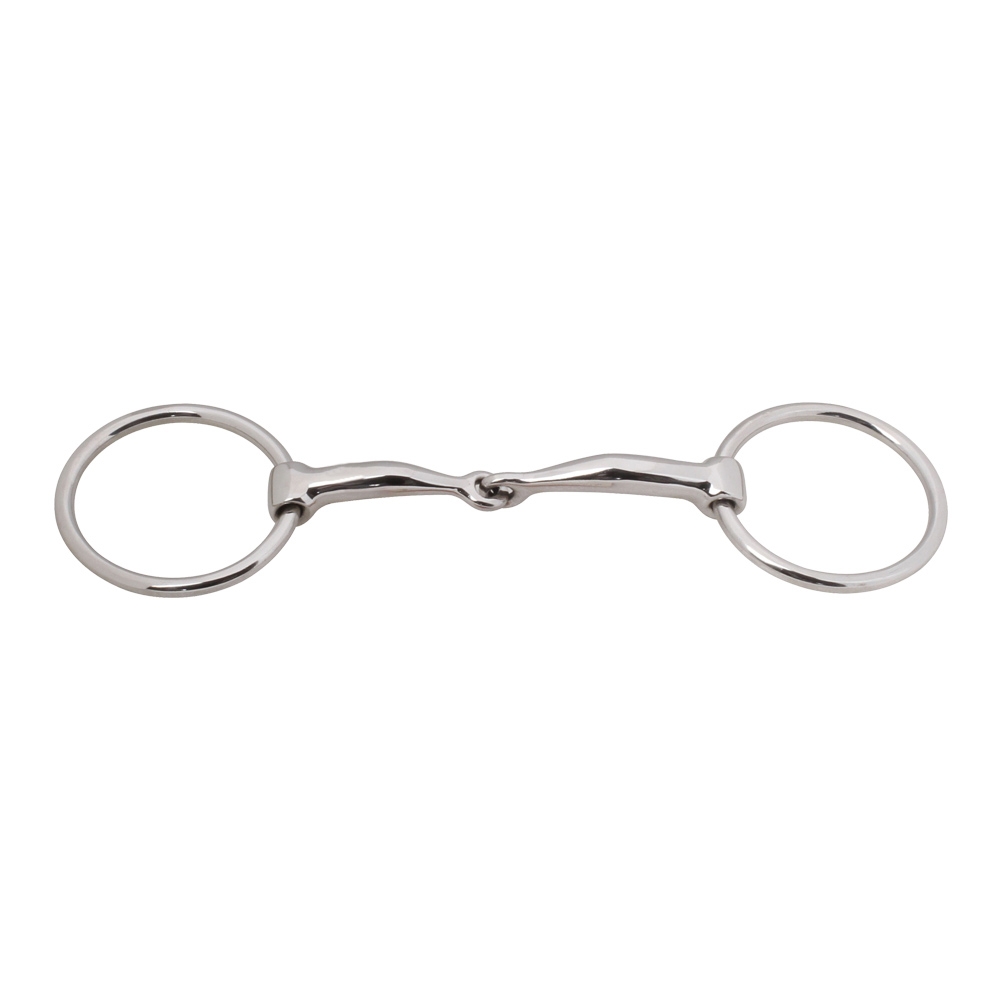 Loose Ring Snaffle Single Jointed Curved Mouth Bit