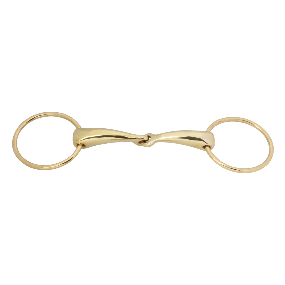 Loose Ring Snaffle Single Jointed Curved Mouth Brass Bit