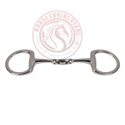 Eggbutt Snaffle Double Jointed Bit With KK Link & Flat Rings