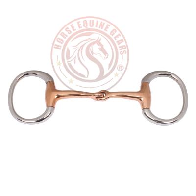 Eggbutt Snaffle Single Jointed Copper Mouth Bit With Oval Rings