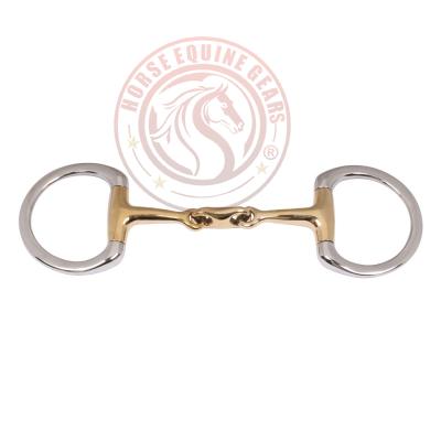 Eggbutt Snaffle Double Jointed Cuprium Bit With Tolt Link & Flat Rings