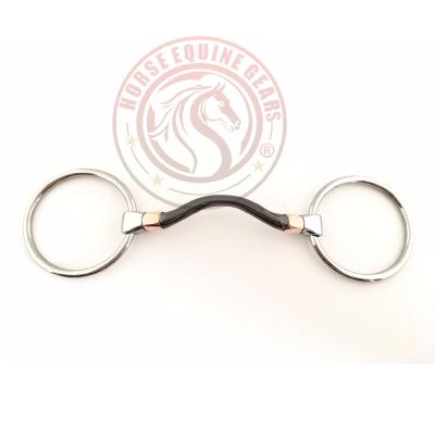 Loose Ring Cambridge Mullen Mouth Sweat Iron Round Ported Bit With Copper Rollers