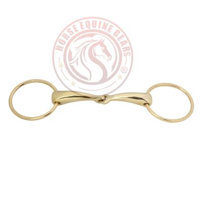 Loose Ring Snaffle Single Jointed Curved Mouth Brass Bit