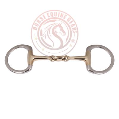 Eggbutt Snaffle Double Jointed Cuprium Bit With KK Link & Flat Rings